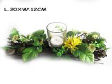 wooden candle holder craft with glass spring