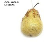 Cheap bronze bright painted gold powder Christmas decorative yellow pear