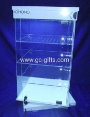 Rotary lockable acrylic display cabinets with LED lights
