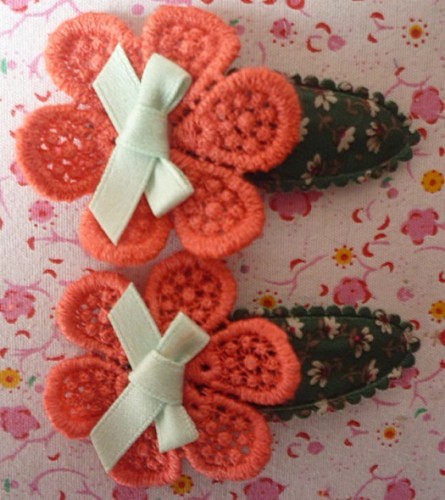 hair clips with flower