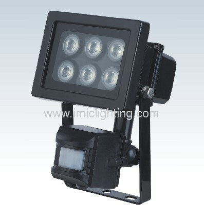 6W (6x1W) Aluminium LED Flood Light with PIR sensor