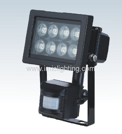 8W (8x1W) High Power LED Flood Light with PIR Motion Sensor