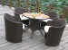 Patio furniture wicker KD dining table with chairs