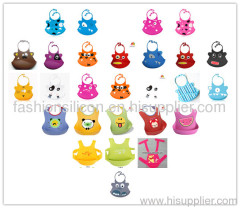 2014 best seller lovely silicone baby bibs in wholesale