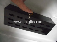 Custom black acrylic ring display boxes