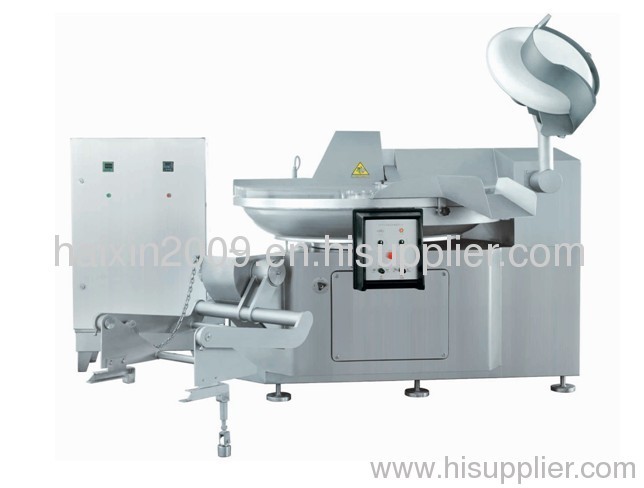 Vacuum bowl cutter for meat paste mixing