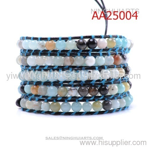 hot sale multi colored leather bracelet