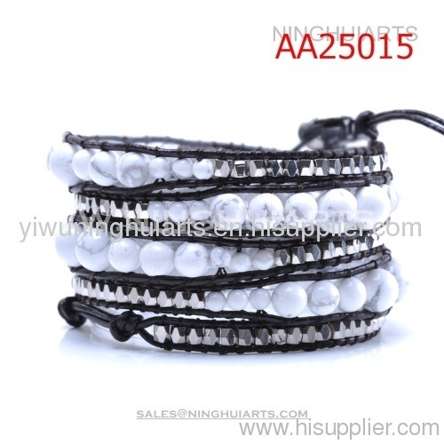 2013 popular make braided leather bracelet