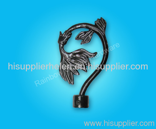 22mm black color curtain rod cap