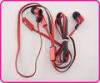 Flat Cable Earphones With Mic, 3.5mm Stereo Red Metal Earphones For Promotional Gift YDT79