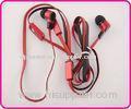Flat Cable Earphones With Mic, 3.5mm Stereo Red Metal Earphones For Promotional Gift YDT79