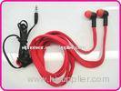 Promotion Red Braided Cable Waterproof Earphones, Stereo Waterproof Earphones For Mp3 / Mp4 Players