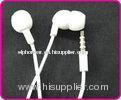 White Color Thin Braided Cable Waterproof Earphone With Mic, 3.5mm Audio Pin Waterproof Earphones
