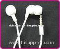 White Color Thin Braided Cable Waterproof Earphone With Mic, 3.5mm Audio Pin Waterproof Earphones