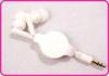 Magnet White Color Cheap Retractable Earphone With Mic For Mp3 / Mp4 Players YDT187