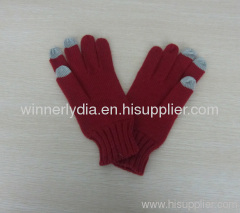 Handknit touch screen glove in elegant outlook