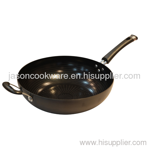 Cooking stir fry in wok