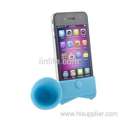 For Apple iPhone 4 4S Portable Silicone Horn Stand Audio Dock Amplifier Speaker