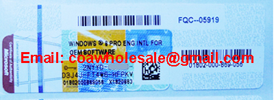 Windows 8 Professional Product Key COA License Label Sticker