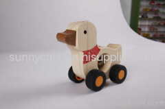 animal bell car-duck wooden children toys gifts animal toy