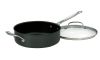 Double handle deep frying pan with glass lid