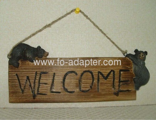 Bears Carved Wooden Welcome Signs