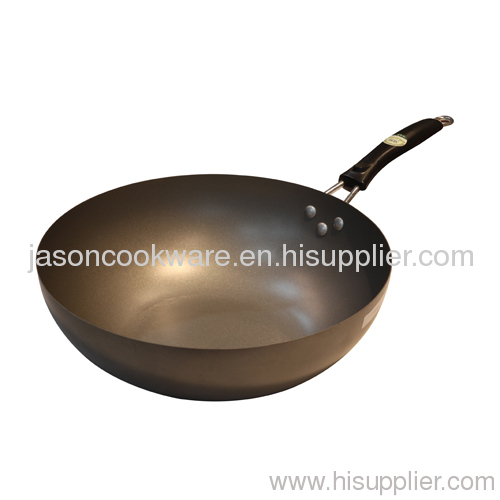 32 cm die cast iron chinese wok 