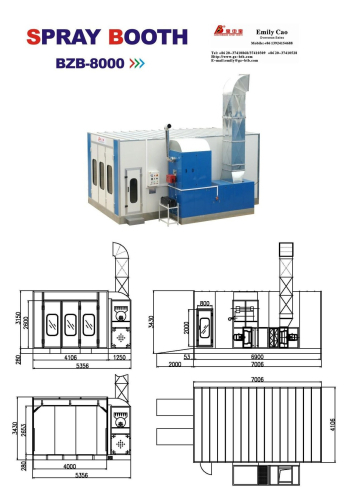 BZB-T8000 Painting Booth Spray Booth Garage, Auto Paint Booth, Car Painting Booth, Paint Spraying Booth