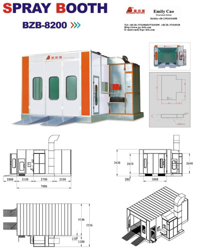 BZB-8200 Auto Spray Paint Booth, Painting Booth Spray Booth Garage, Auto Paint Booth, Car Painting Booth