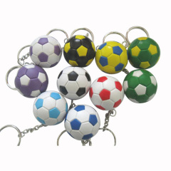 PVC Leatheroid Soccer Keychain