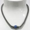 Eternally Haute Stainless Steel Necklace Lantern Chain With Blue Crystal Ball, Stainless Steel Chain