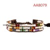 multi color new design leather beaded wrap bracelets