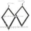 Square Tube Stainless Steel Hoop Earrings, E058 OEM Wire Cutting Fish Hook Earrings For Anniversary