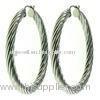 Stainless Steel Cable Hoop Earrings Inner Diameter 30mm, E019 Stainless Steel Hoop Earrings For Anni