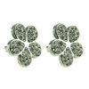 Stainless Steel Stud Earrings, Crystal Stud Earrings Crystal Flower Pave Stone Fashion Earrings For