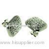 E383 Square Design Fashion Crystal Rhinestone Stainless Steel Diamond Stud Earrings, Stainless Steel