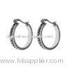 Stylish Twisted Cable Stainless Steel Huggie Earring, E015 Steel Color, Black OEM Huggie Earring