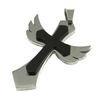 Stainless Steel Men's Winged Two-layer Cross Design Pendant Necklace, P187-1 Stainless Steel Cross P