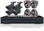 6 Series NTSC / PAL 4ch Real time H.264 DVR Camera Kit With Weatherproof 24 IR LEDs CCTV Dome Camera
