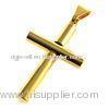 Gold Plating Stainless Steel Plain Front Iron Cross Necklace P224 Stainless Steel Cross Pendant For