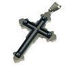 West Coast Jewelry Stainless Steel Black Plated Cross Pendant Necklace, P196-2 Stainless Steel Cross