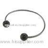 Stainless Steel Cable Bangle With Rhinestone BG342, Eco-friendly OEM, ODM Stainless Steel Bangles Fo