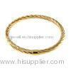 Gold Plated Jewelry Stainless Steel Hollow Bangle BG028-3, Gold, Cable Rose Gold Stainless Steel Ban