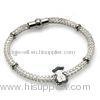 Eco-friendly OEM, ODM Magnetic Teddy Bear BR409 Stainless Steel Mesh Bracelet With Diamond Inlay