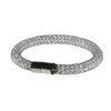 BR049-12 Polishing 316L Stainless Steel Magnetic Twisted Mesh Bracelet With Crystal For Gift, Party