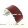 Open Bangle Leather Wrap Stainless Steel Bracelet Bangle BG442, Leather Wrist Bracelets Without Lead