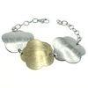 BR582-1 IP Gold Color Womens Stainless Steel Bracelets With Silk-screen, ODM, OEM Link Bracelet For
