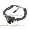 Rhinestone OEM Stainless Steel Charm Bracelets Jewelry With Charms BR442-1, Womens Stainless Steel B