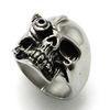 Mens Stainless Steel Skull and U.S. Flag Ring Jewelry, R209 High Polishing Stainless Steel Skull Rin