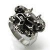 Stainless Steel Men's Three Skull Ring, Customized Casting R200 12g Stainless Steel Skull Ring